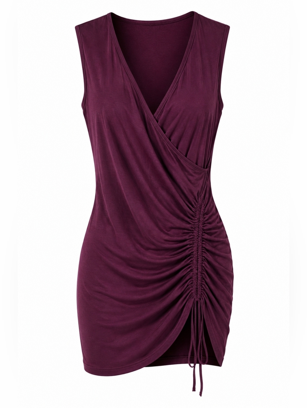 Le Chateau Asymmetrical Ruched Side Purple Dress 2X NWOT